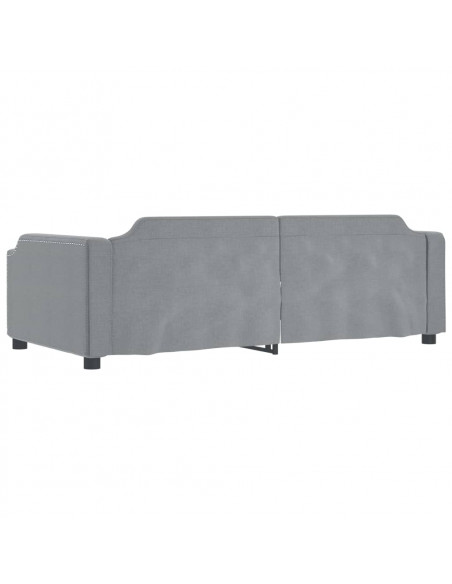 Letto da Giorno Grigio Chiaro 100x200 cm in Tessuto
