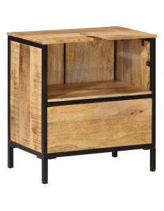 Mobile Lavabo da Bagno 55x35x60 cm Legno Massello Mango e Ferro