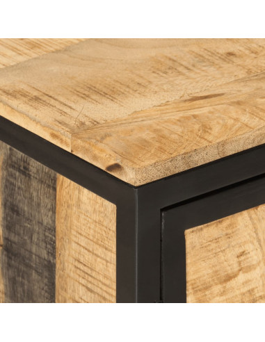 Mobile Lavabo da Bagno 55x35x60 cm Legno Massello Mango e Ferro