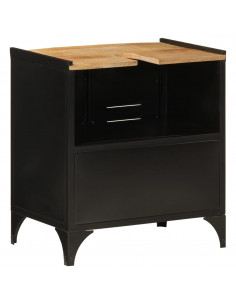 Mobile Lavabo da Bagno 55x35x60 cm Ferro e Legno Massello Mango