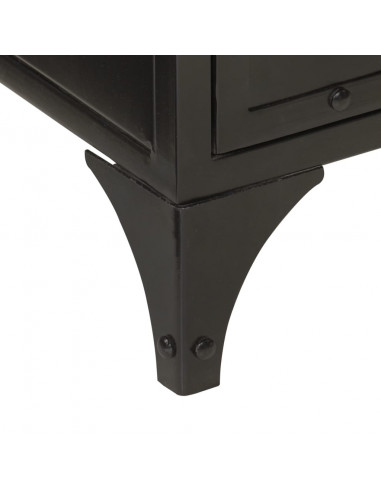 Mobile Lavabo da Bagno 55x35x60 cm Ferro e Legno Massello Mango