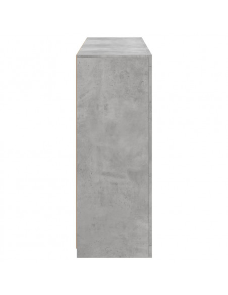 Credenze con Luci LED 3 pz Grigio Cemento in Legno Multistrato