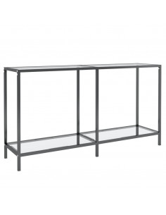 Tavolo Consolle Trasparente 140x35x75,5 cm in Vetro Temperato 2