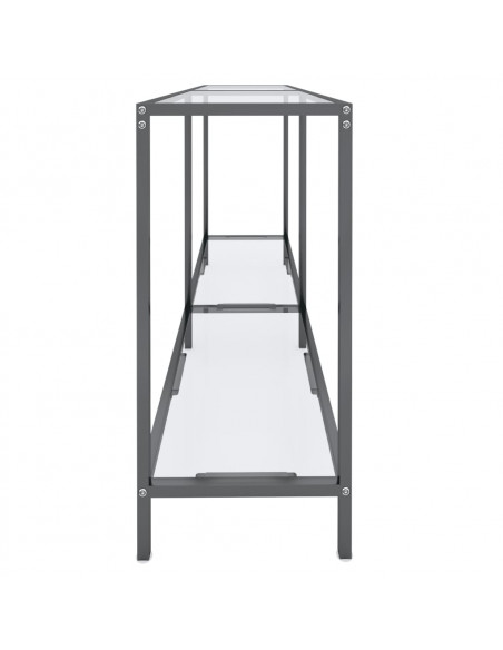 Tavolo Consolle Trasparente 140x35x75,5 cm in Vetro Temperato