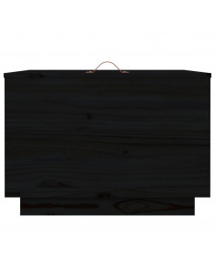 Contenitori Portaoggetti Coperchi 3pz Neri Legno Massello Pino 2