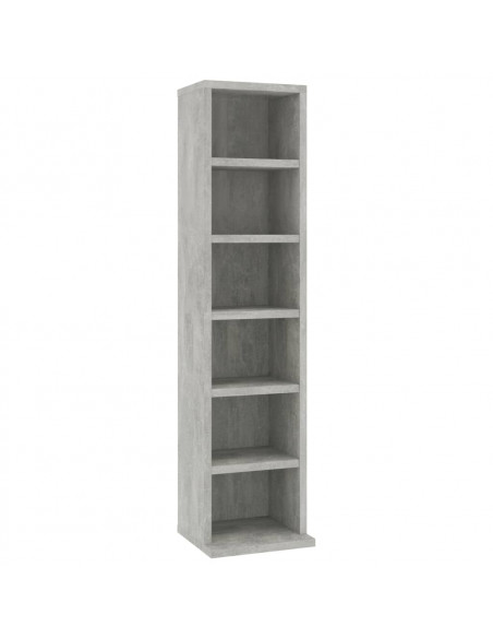 Mobile Porta CD Grigio Cemento 21x20x88 cm in Legno Multistrato