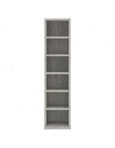 Mobile Porta CD Grigio Cemento 21x20x88 cm in Legno Multistrato