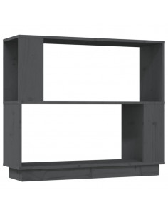 Libreria/Divisorio Grigio 80x25x70 cm in Legno Massello di Pino 2
