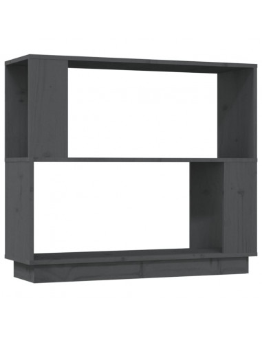 Libreria/Divisorio Grigio 80x25x70 cm in Legno Massello di Pino