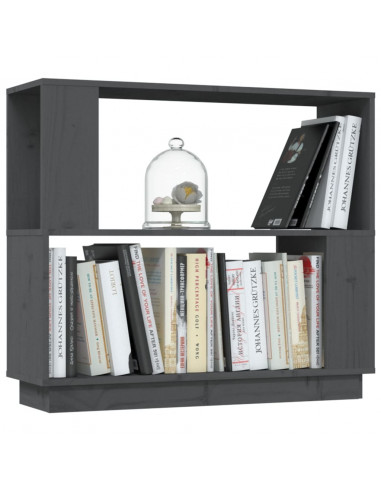 Libreria/Divisorio Grigio 80x25x70 cm in Legno Massello di Pino