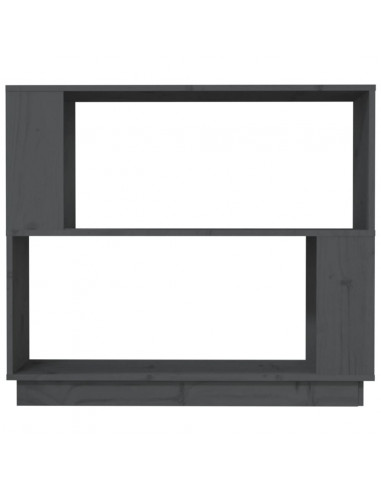 Libreria/Divisorio Grigio 80x25x70 cm in Legno Massello di Pino