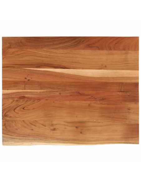Piano Scrivania 100x80x2,5 Rettangolare Legno Acacia Bordi Vivi