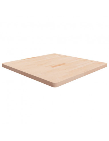 Piano Tavolo Quadrato 90x90x4 cm Massello Rovere Non Trattato