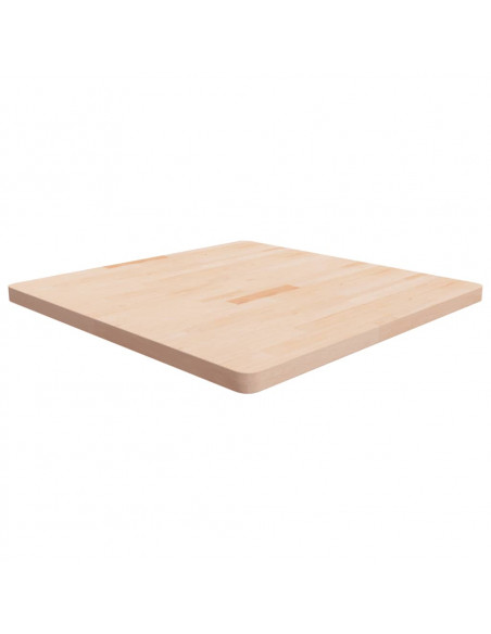 Piano Tavolo Quadrato 90x90x4 cm Massello Rovere Non Trattato