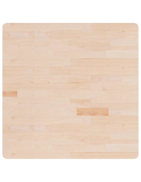 Piano Tavolo Quadrato 90x90x4 cm Massello Rovere Non Trattato