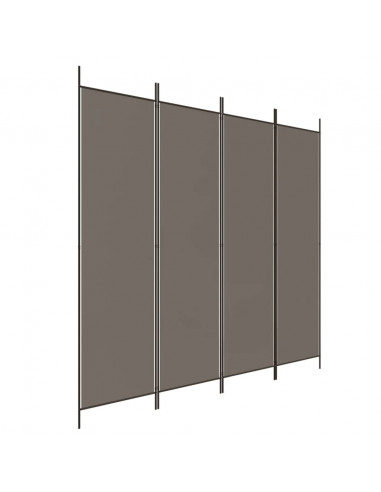 Divisorio a 4 Pannelli Antracite 698x180 cm Tessuto