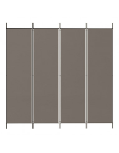 Divisorio a 4 Pannelli Antracite 698x180 cm Tessuto