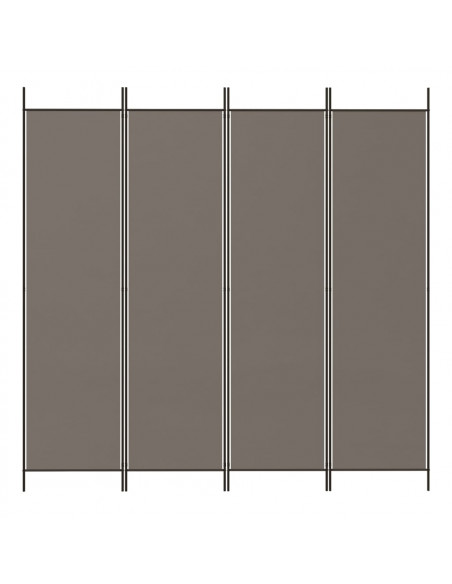 Divisorio a 4 Pannelli Antracite 698x180 cm Tessuto