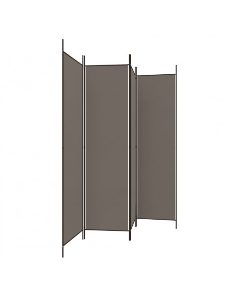 Divisorio a 4 Pannelli Antracite 698x180 cm Tessuto