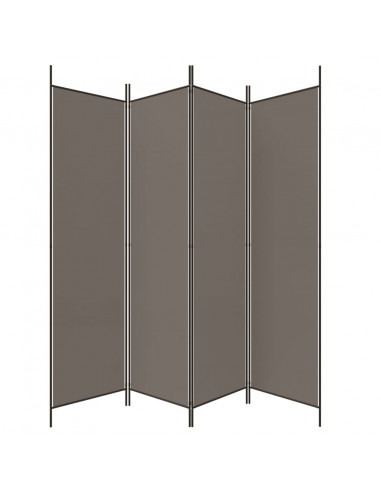 Divisorio a 4 Pannelli Antracite 698x180 cm Tessuto