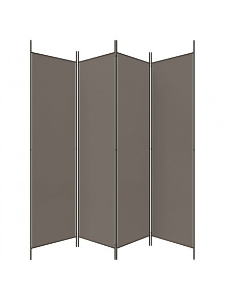 Divisorio a 4 Pannelli Antracite 698x180 cm Tessuto