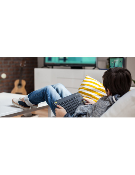 Logitech K400 Plus Tv tastiera Casa RF Wireless QWERTY Inglese UK Nero