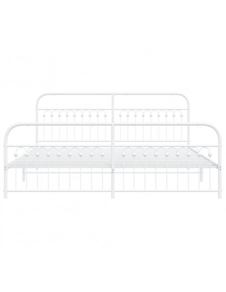 Giroletto con Testiera e Pediera Metallo Bianco 200x200 cm