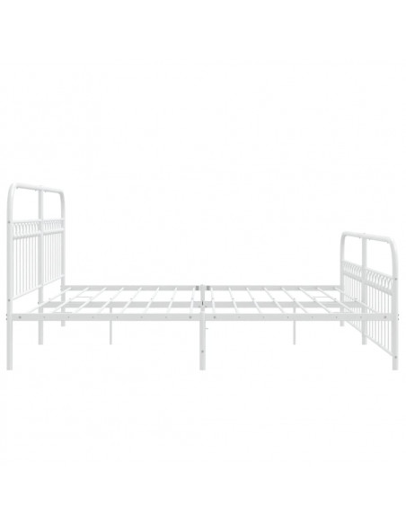 Giroletto con Testiera e Pediera Metallo Bianco 200x200 cm