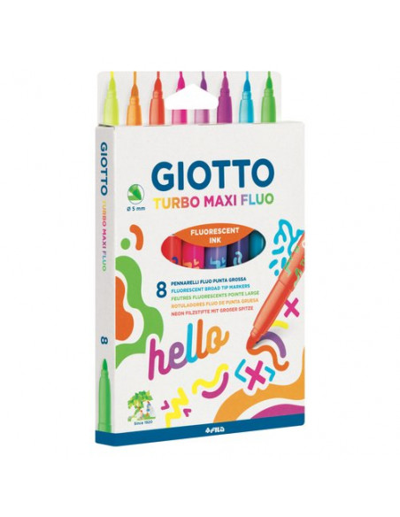 Pennarelli disegno Fila F453800 GIOTTO Turbo Maxi Colori assortiti flu