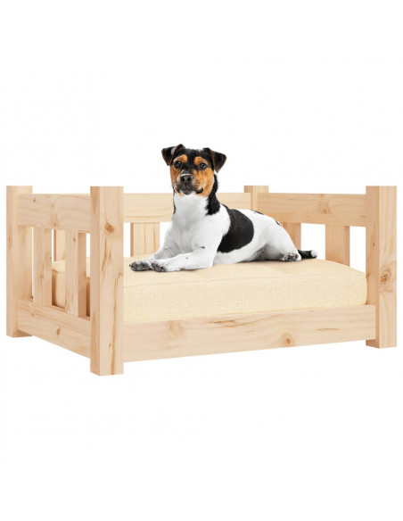 Cuccia per Cani 55,5x45,5x28 cm in Legno Massello di Pino