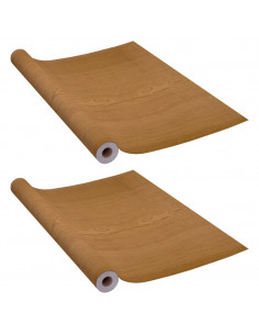 Pellicole Autoadesive per Porte 2 pz Rovere Chiaro 210x90cm PVC