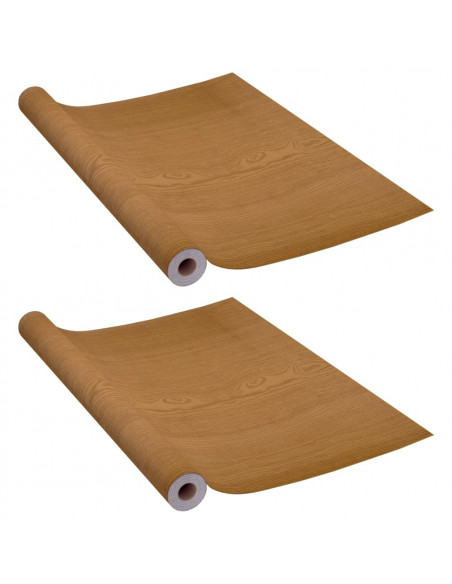 Pellicole Autoadesive per Porte 2 pz Rovere Chiaro 210x90cm PVC