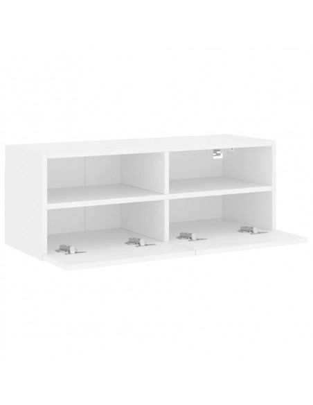 Mobile TV a Parete Bianco 80x30x30 cm in Legno Multistrato