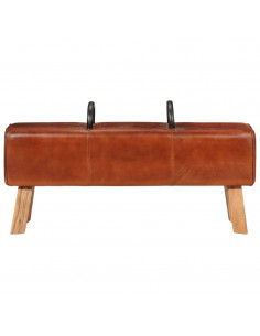 Panca per Esercizi Marrone 110 cm in Vera Pelle 2