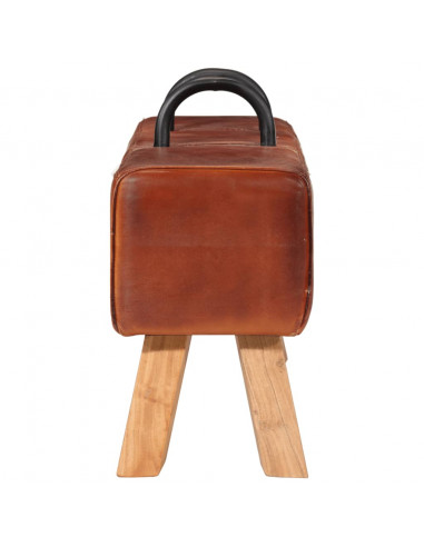 Panca per Esercizi Marrone 110 cm in Vera Pelle