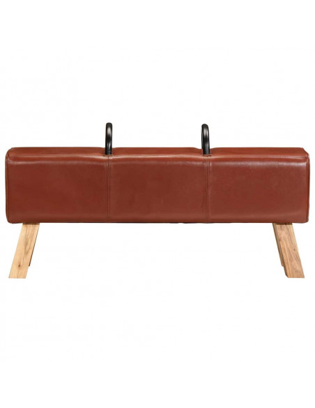 Panca per Esercizi Marrone 110 cm in Vera Pelle