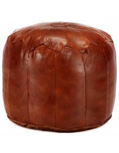 Pouf Tanno 40x35 cm in Vera Pelle di Capra