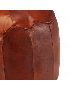 Pouf Tanno 40x35 cm in Vera Pelle di Capra 2