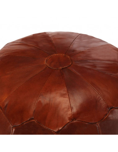 Pouf Tanno 40x35 cm in Vera Pelle di Capra