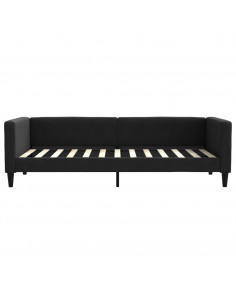 Divano Letto Estraibile con Cassetti Nero 90x200 cm in Tessuto 2
