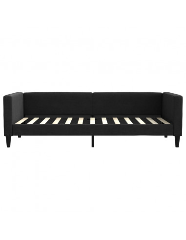 Divano Letto Estraibile con Cassetti Nero 90x200 cm in Tessuto