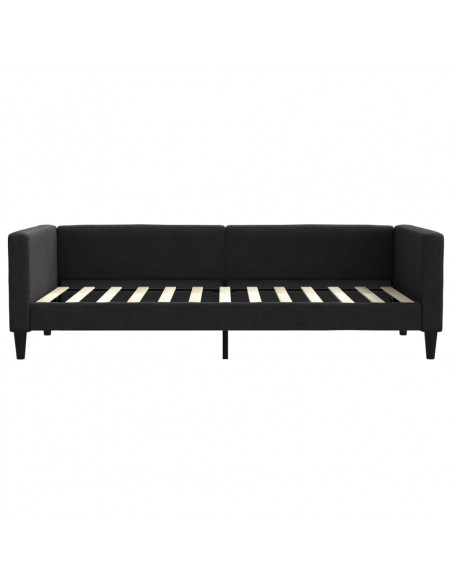 Divano Letto Estraibile con Cassetti Nero 90x200 cm in Tessuto