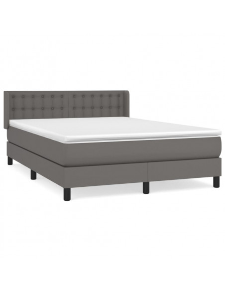 Giroletto a Molle con Materasso Grigio 140x200 cm in Similpelle