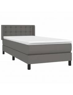 Giroletto a Molle con Materasso Grigio 100x200 cm in Similpelle 2