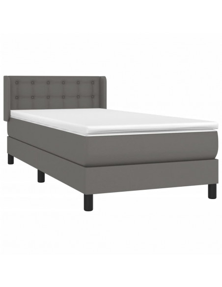 Giroletto a Molle con Materasso Grigio 100x200 cm in Similpelle