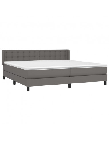 Giroletto a Molle con Materasso Grgio 200x200 cm in Similpelle