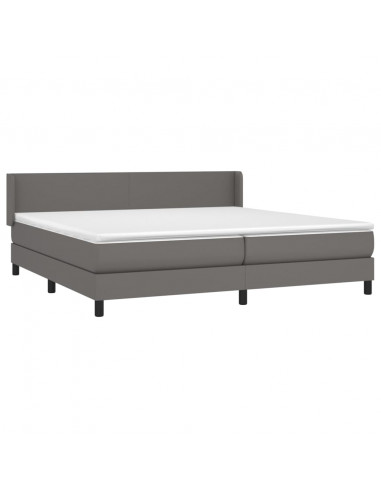 Giroletto a Molle con Materasso Grgio 200x200 cm in Similpelle