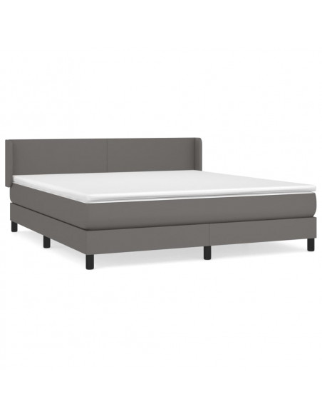 Giroletto a Molle con Materasso Grgio 180x200 cm in Similpelle