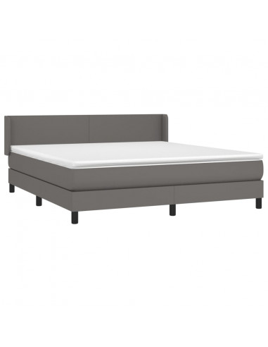 Giroletto a Molle con Materasso Grgio 180x200 cm in Similpelle