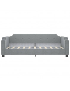 Letto da Giorno Grigio Chiaro 90x190 cm in Tessuto 2